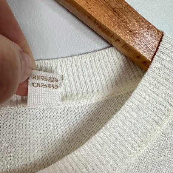 Ted Baker Yaline Ruffle Hem Overlay Woven Jumper Sweater Ivory Size Large - Picture 8 of 9